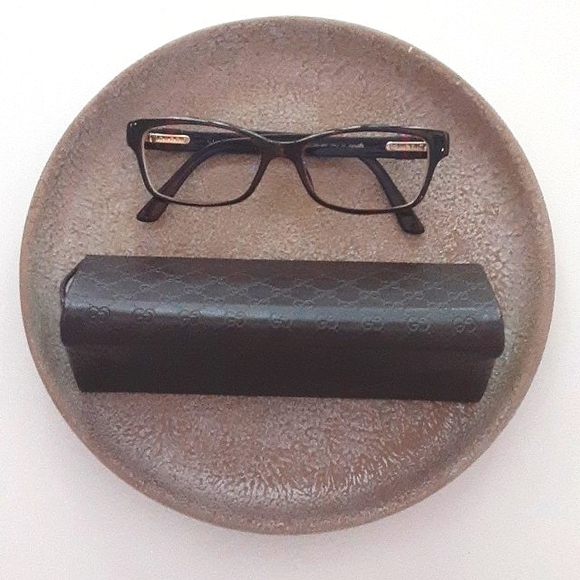 Gucci Havana Brown Tortoise Cat Eye Eyeglass Frames, Case and Gift Bag - Picture 6 of 13